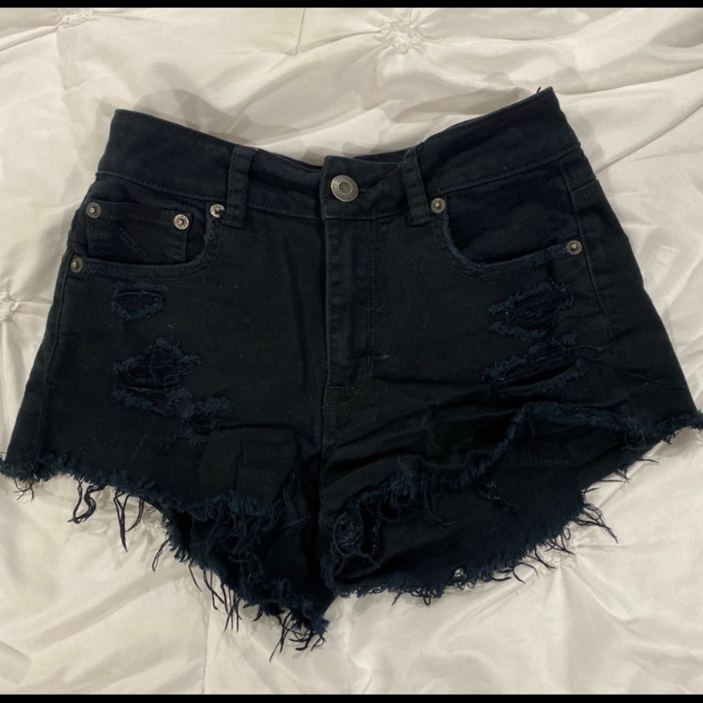 Black high rise American eagle shorts
